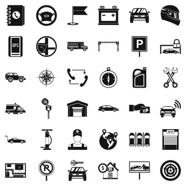 Bakım Icons set, basit tarzı