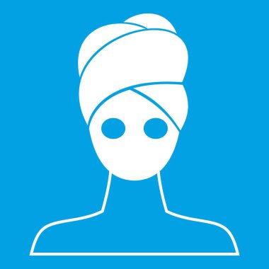 Spa yüz kil maskesi simgesi beyaz