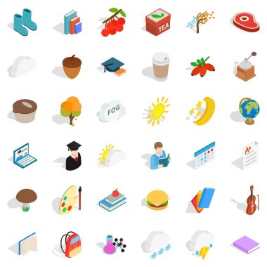 Soğuk Icons set, izometrik stili