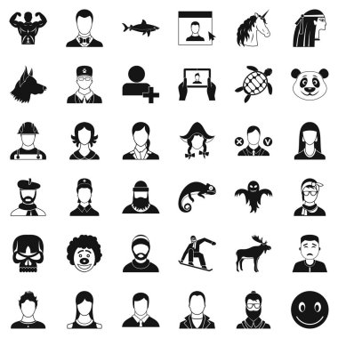 Avatar Icons set, basit tarzı