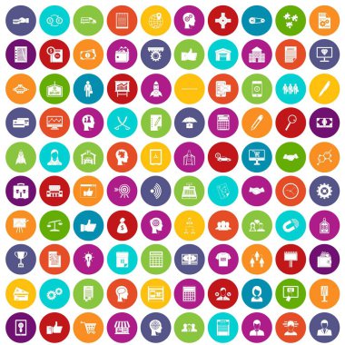 100 iş stratejisi simgeler renk ayarla