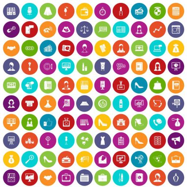 100 iş kadını simgeler renk ayarla