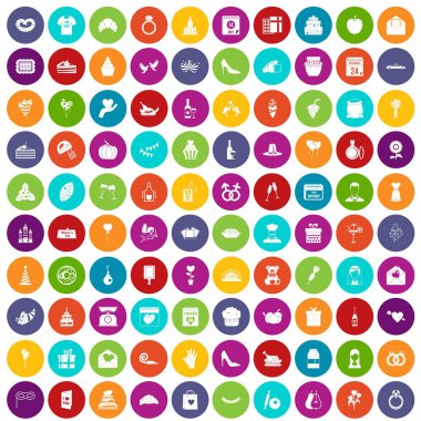 100 kek simgeler renk ayarla