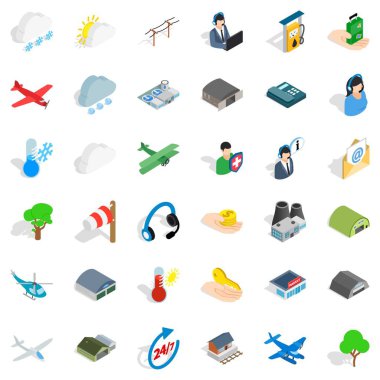 Terminal Icons set, izometrik stili