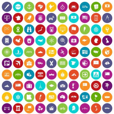 100 haritacılık simgeler renk ayarla