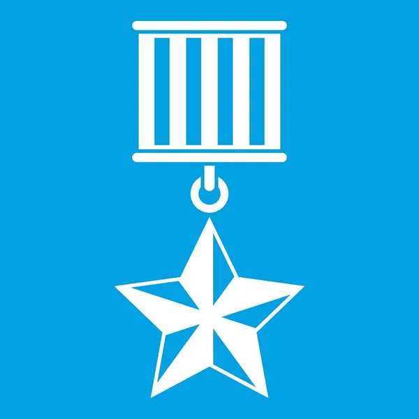 Ícone estrela medalha branco — Vetor de Stock