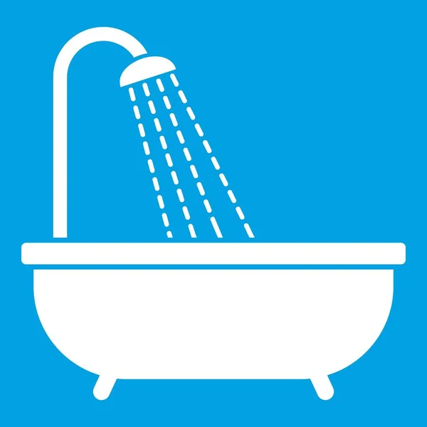Sprchový ikona bílé — Stockový vektor