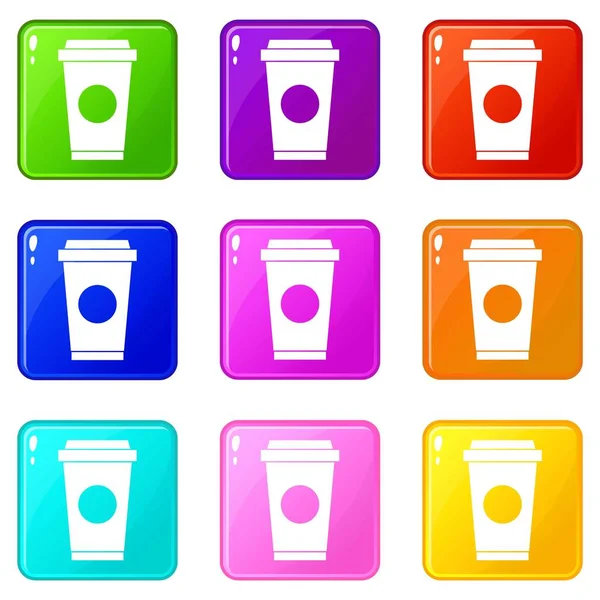 Café en una taza para llevar set 9 — Vector de stock