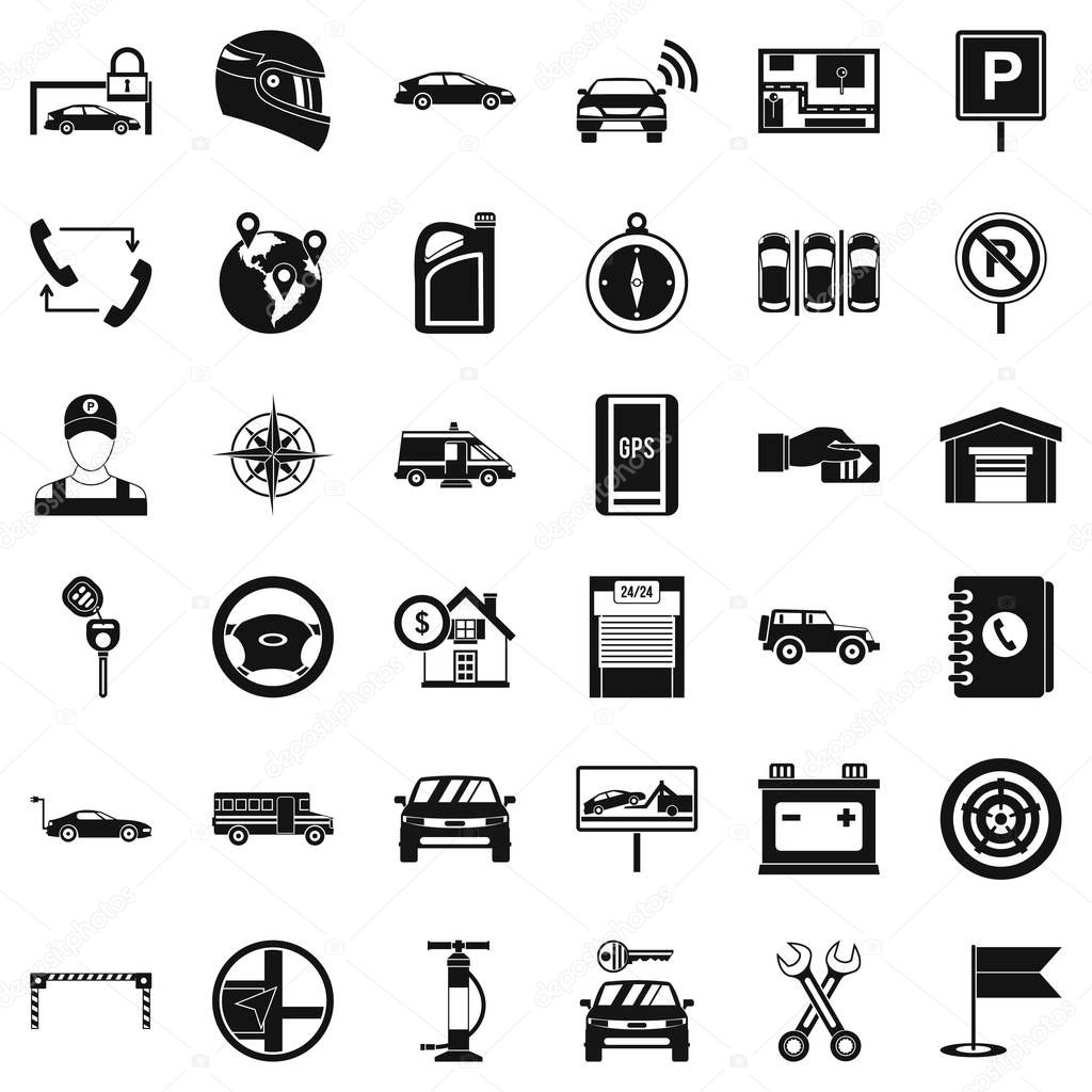Auto service icons set. Simple style of 36 auto service vector icons for web isolated on white background
