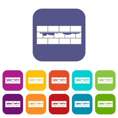 Tuğla duvar Icons set