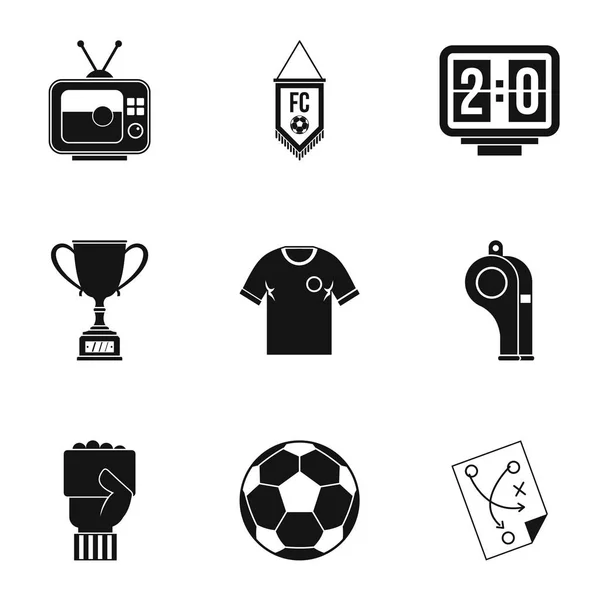 Juego de iconos de fútbol informativo, estilo simple — Archivo Imágenes Vectoriales