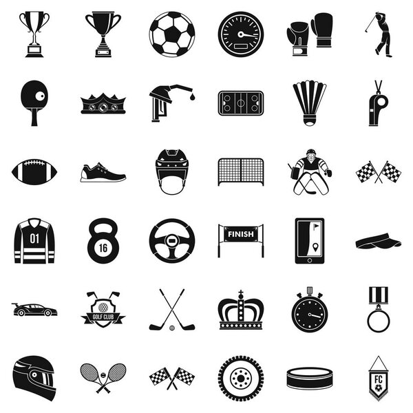 Achievement icons set. Simple style of 36 achievement vector icons for web isolated on white background
