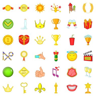 Başarı Icons set, karikatür tarzı