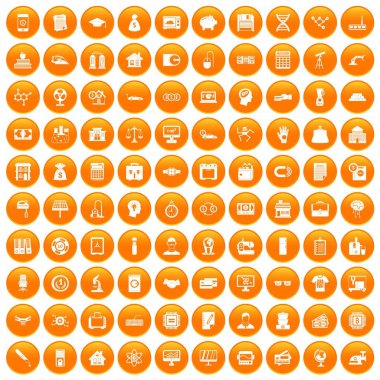 Turuncu 100 kredi Icons set