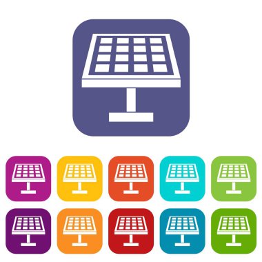 Güneş enerjisi paneli Icons set