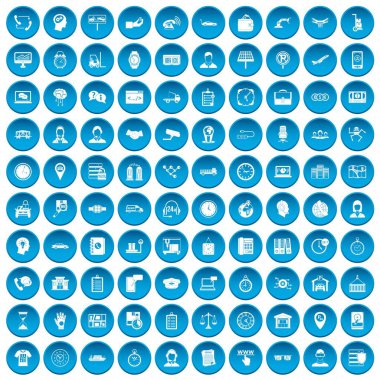 100 saat simgeleri çalışma mavi ayarla