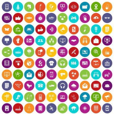 100 iletişim simgeler renk ayarla