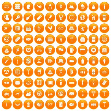 Turuncu 100 et Icons set