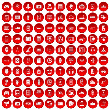 kırmızı 100 ayarlama Icons set