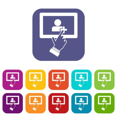 Değmek perde tablet tıklatın Icons set