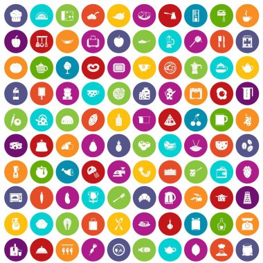 100 simgeleri pişirme renk ayarla