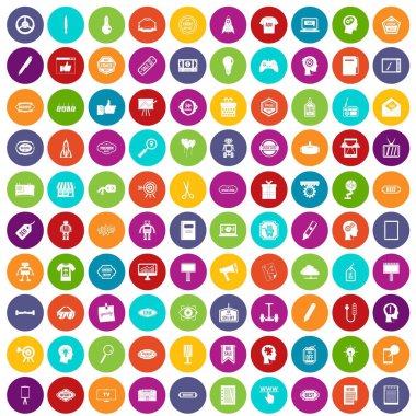 100 yaratıcı pazarlama simgeler renk ayarla