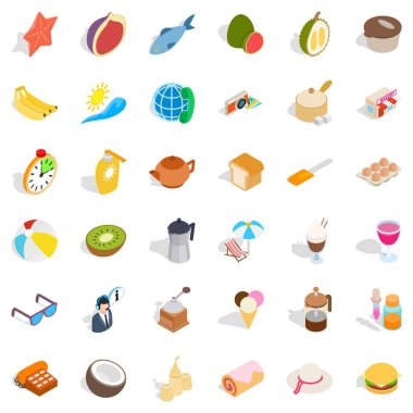 Gevşeme Icons set, izometrik stili