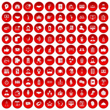 kırmızı 100 tutarlılık Icons set