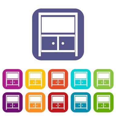 Vintage büfe Icons set