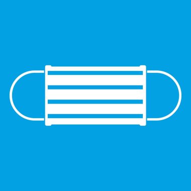 Tek kullanımlık yüz maskesi simgesi beyaz