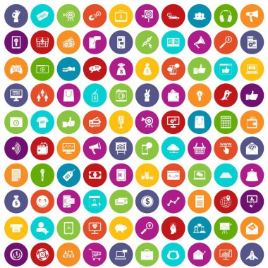 100 dijital pazarlama simgeleri renk ayarlamak