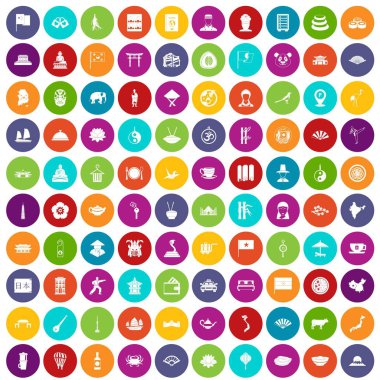 100 çanak simgeler renk ayarla