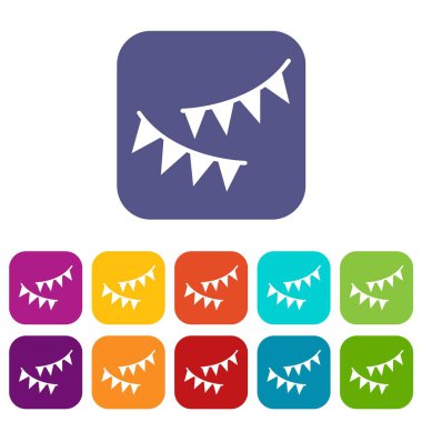 Tatil Icons set bayraklar