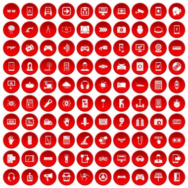 kırmızı 100 aracı Icons set