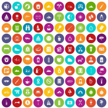 100 aile kamp simgeler renk ayarla