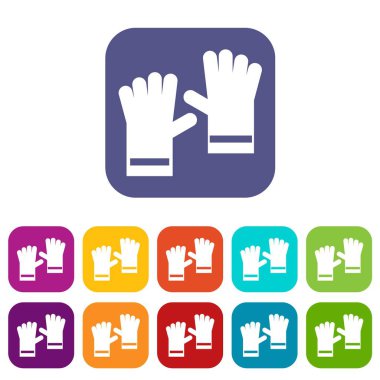 Lastik eldiven Icons set