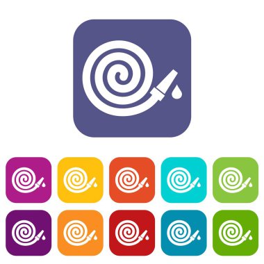 Bahçe hortumu Icons set