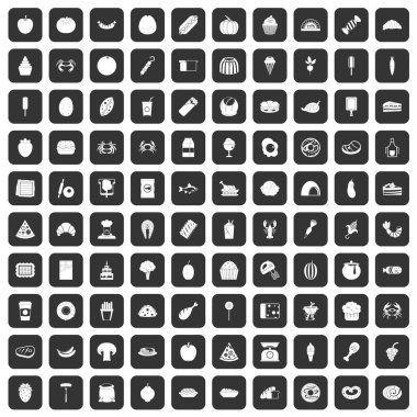 100 en sevdiği yemek simgeler siyah ayarla