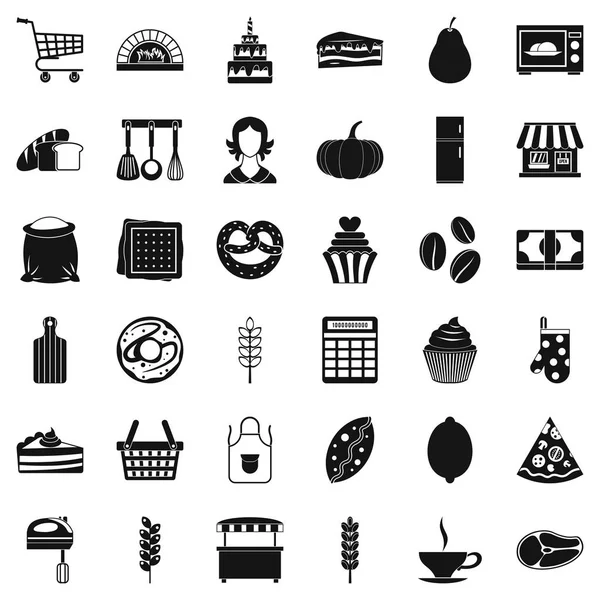 Conjunto de iconos de cocina, estilo simple — Vector de stock