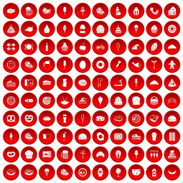 kırmızı 100 kalori Icons set