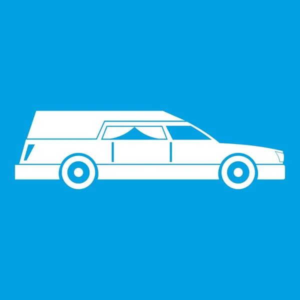 Hearse icon white — Stock Vector