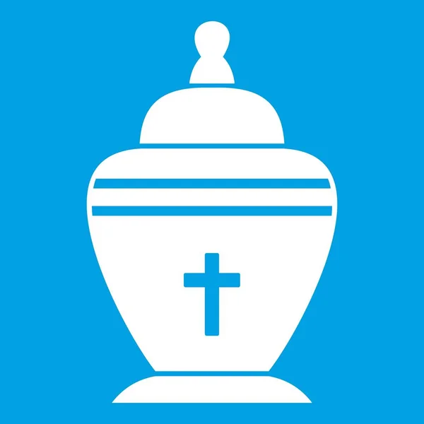 Icono de urna blanco — Vector de stock