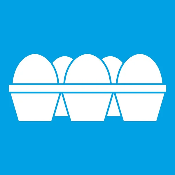 Ovos no ícone do pacote de cartão branco — Vetor de Stock