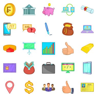 Muhasebe Icons set, karikatür tarzı