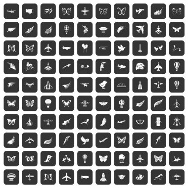 100 simgeler siyah ayarla sinek