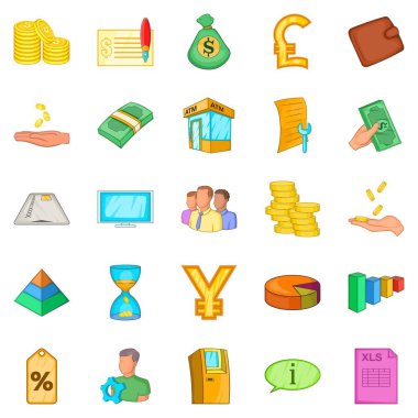 Stocktaking Icons set, karikatür tarzı