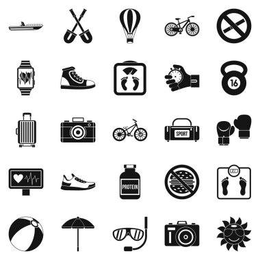 Doğa çalışmada Icons set, basit tarzı