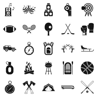 Doğa rezerv Icons set, basit tarzı