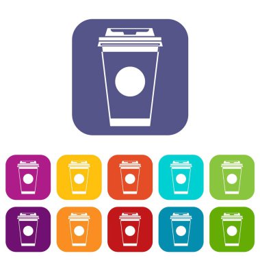 Kağıt kahve Kupası Icons set