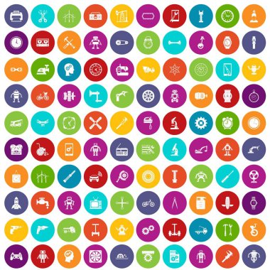 renk 100 dişli Icons set